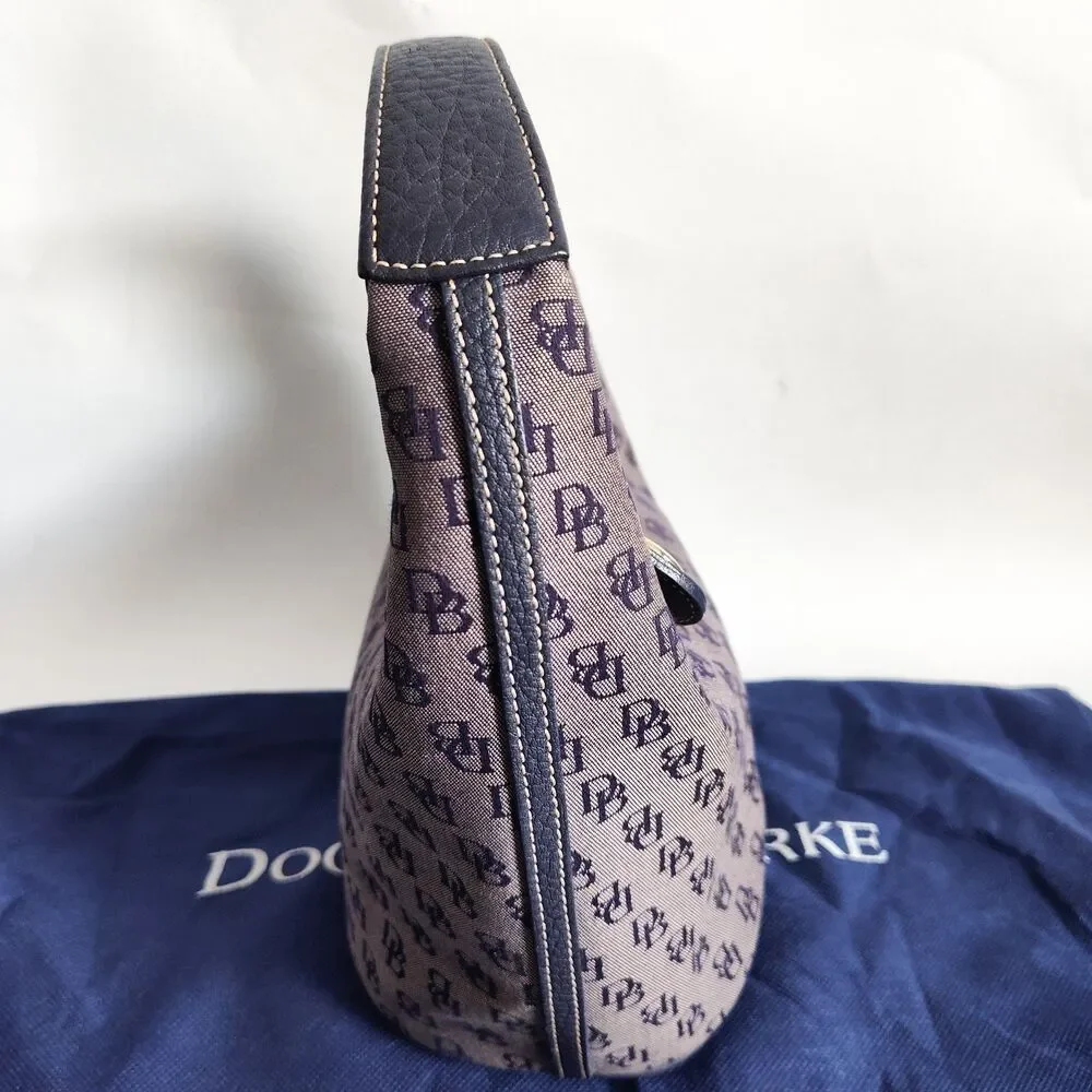 Vintage Dooney &‎ Bourke Bag Signature Y2K 90S Blue Gray Dust Bag Canvas Leather